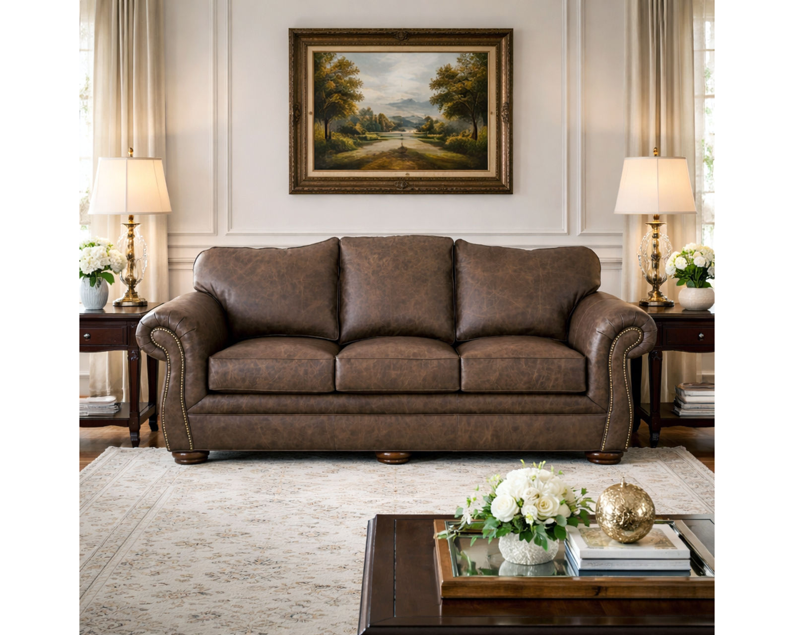 Laredo L2685 Leather Sofa 92" (+40 Premium Leathers) - Laredo L2685 Leather Sofa 92" (+40 Premium Leathers)