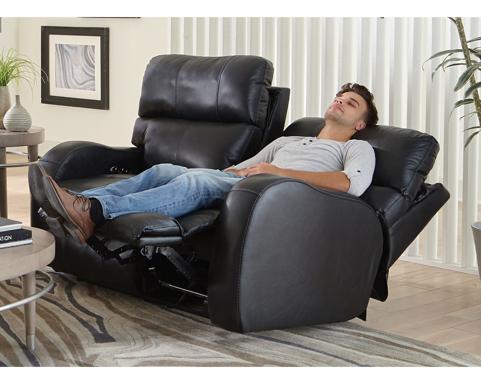 Angelo 83" Lay Flat Power Headrest Power Reclining Leather Sofa (two colors) - Engineered for Relaxation. Crafted for Life.