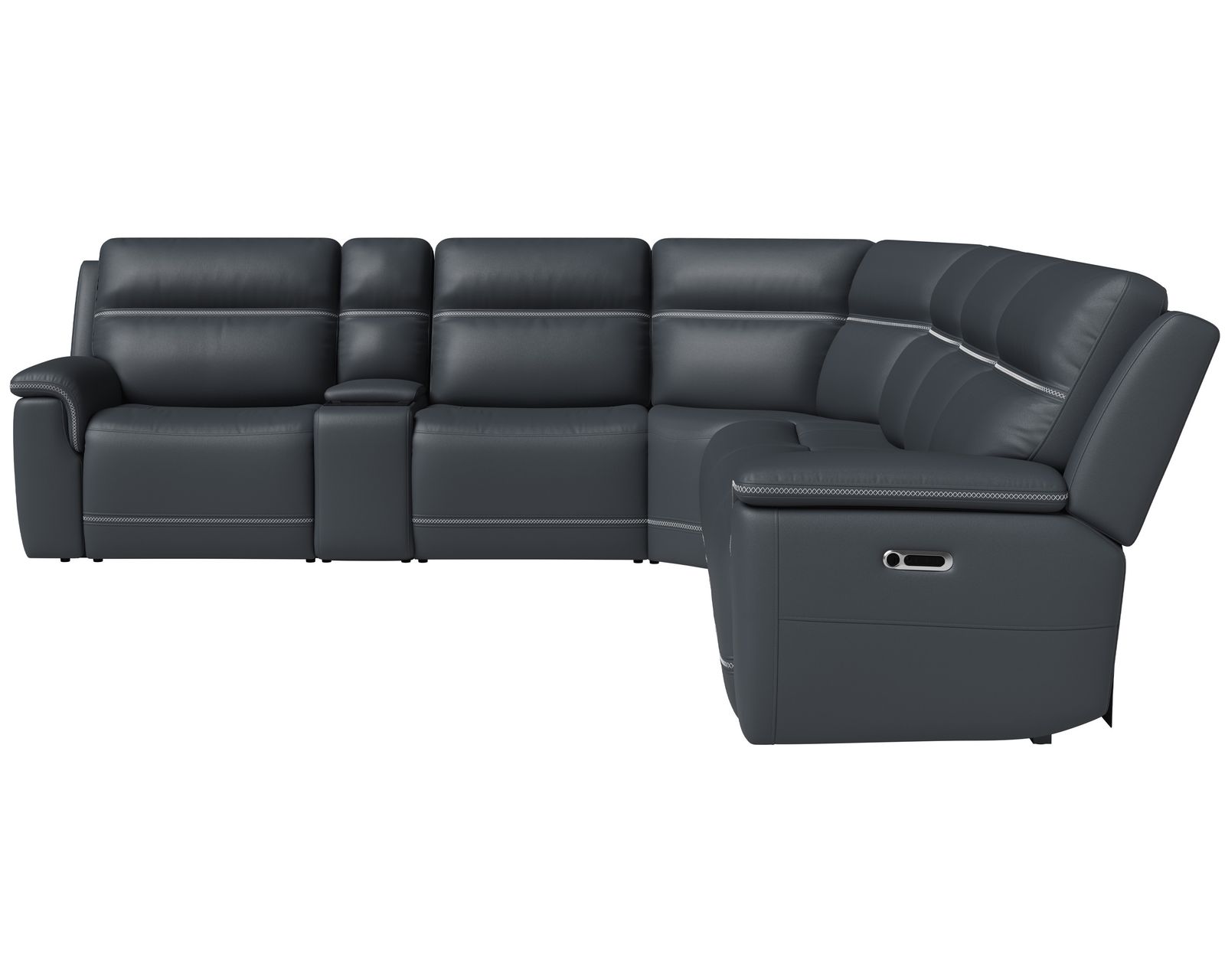 Sawyer Triple Power Reclining Sectional 009-01 (3 colors) In stock - Layout B: Six Piece Reclining Sectional 125" x 112" (2 recliners)