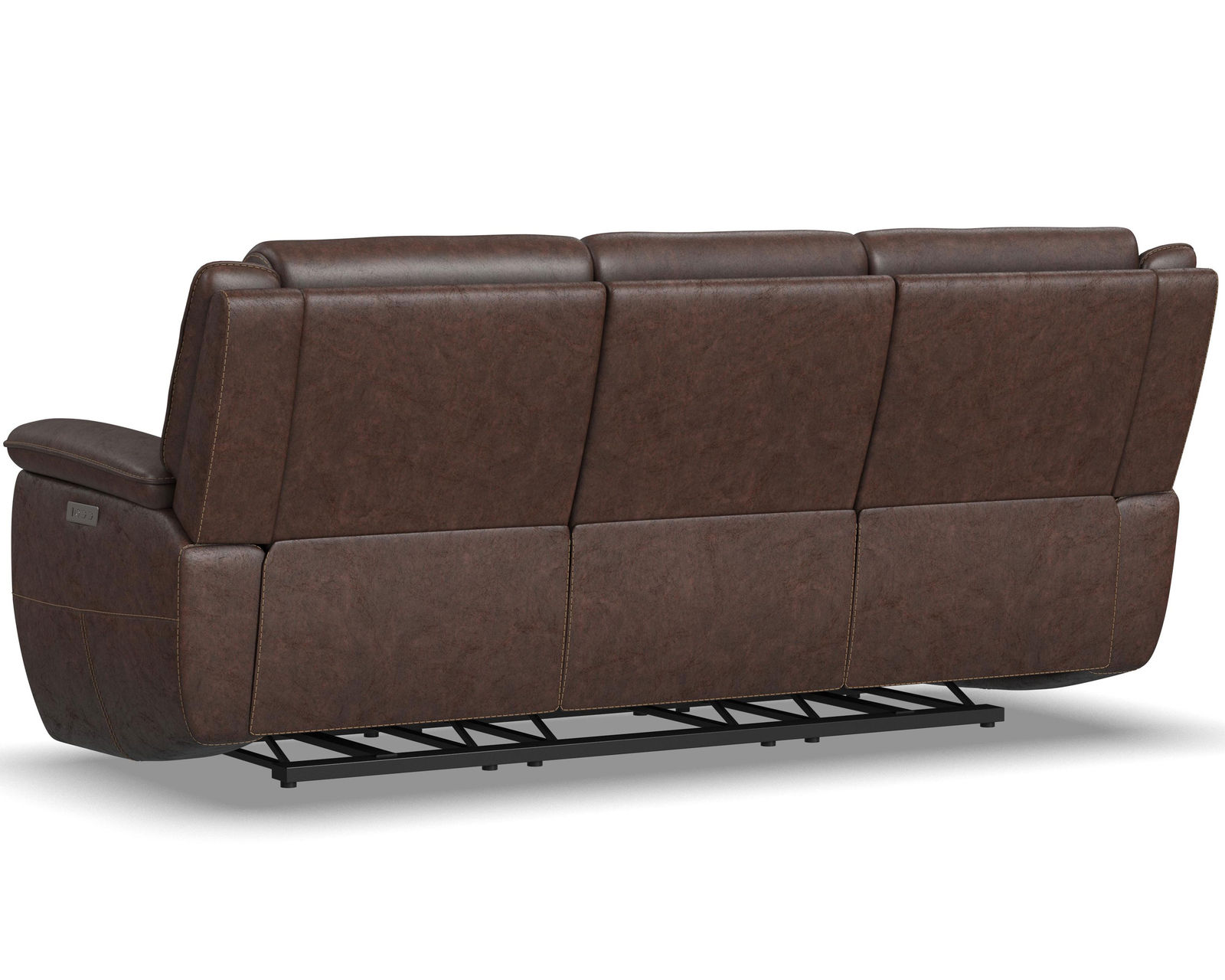 Beau 1011 Power Headrest Power Reclining Sofa (Chocolate faux leather fabric) 89" - in stock - Beau Power Reclining Sofa with Power Headrests