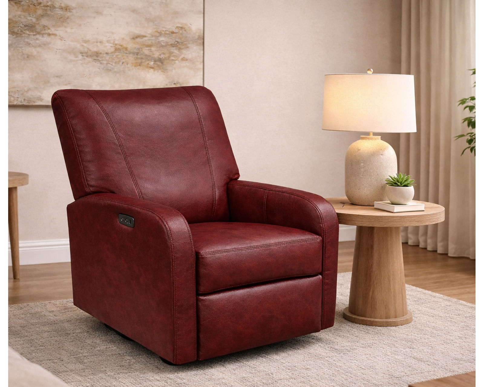 Nell 4N00 Power Leather Swivel Recliner (29 Top-Grain Leather Choices) - Beautifully Crafted. Exceptionally Comfortable.