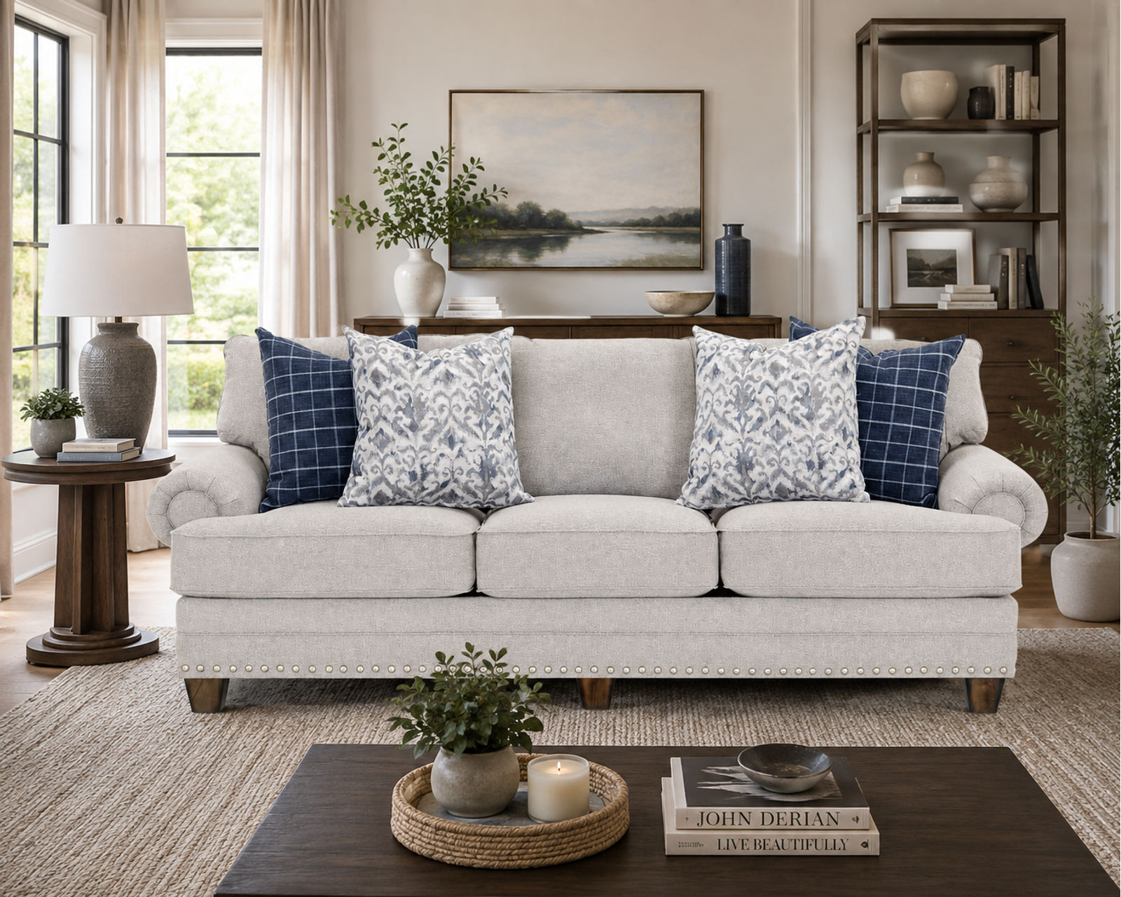 Fletcher Extra Wide 102" Sofa (Grand Scale. Classic Details) - Includes All Decorative Accent Pillows