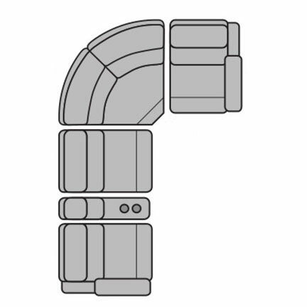 Layout I: Five Piece Reclining Sectional 120" x 96"