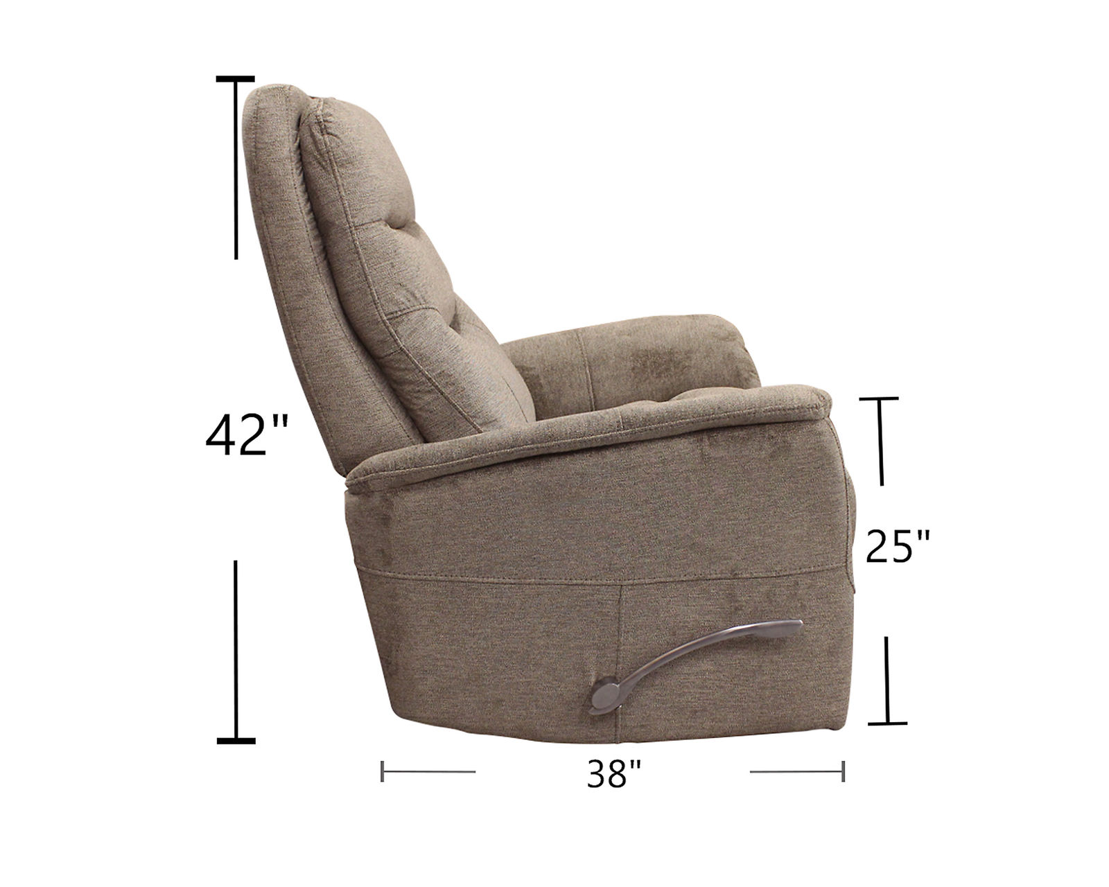 Gemini Cordless Power Swivel Glider Recliner Linen (In stock - Fast shipping) - Built In Battery Pack for Cordless Reclining