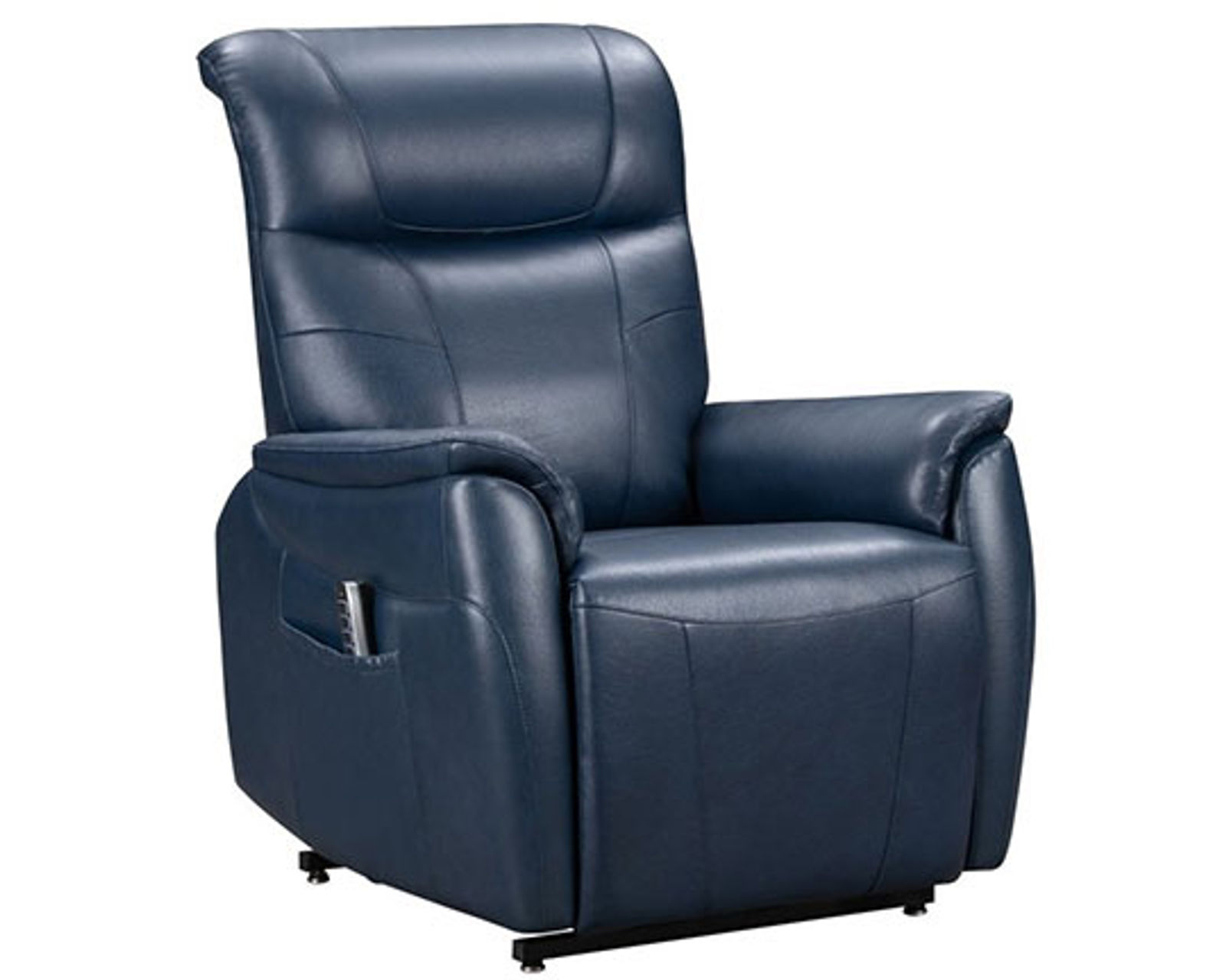 Leighton Power Lift Recliner w/Power Head Rest & Power Lumbar (Cream) 350 lbs. - In stock - Also available in leather color Navy Blue