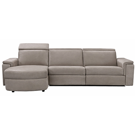 Layout C: Three Piece Wide Reclining Chaise Sectional 65" x 130" (1 recliner - 3 power headrests)