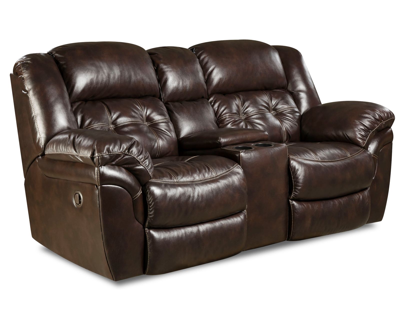 Denver 81" Reclining Console Loveseat Chocolate (In stock)