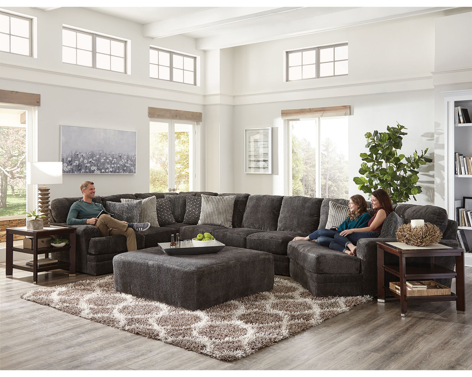 Mammoth Sectional (15 Pieces Available) 2 colors - includes all pillows - Layout P: Three Piece Sectional 101" x 164" x 64"sfgh