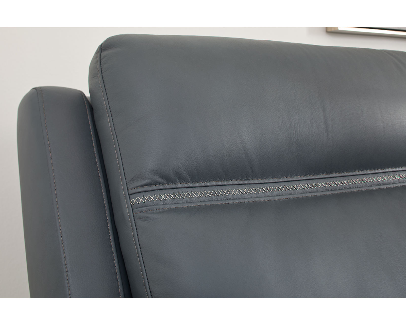 Sawyer Triple Power Reclining Sectional 009-01 (3 colors) In stock - Eye-catching cross-stitch detail elevates your space