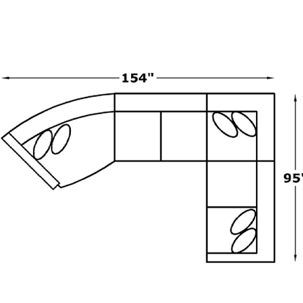 Layout N: Four Piece Sectional 154" x 95"