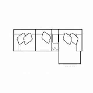 Layout B: Four Piece Reclining Sectional 129" x 64" (1 Recliner + Power Chaise)