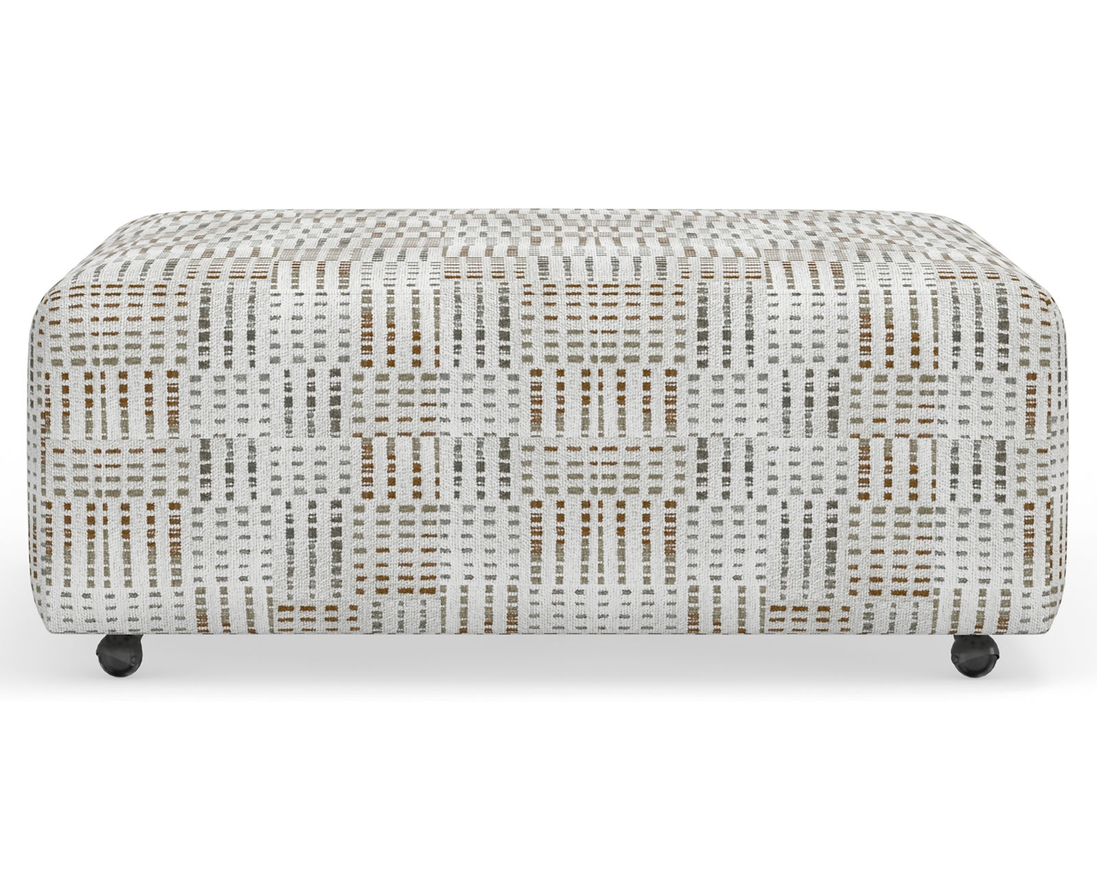 Kellen 113 Ecru Reclining Sofa - 86" (+2 colors) includes pillows - Kellen 42" Square Cocktail Ottoman w/ Casters 