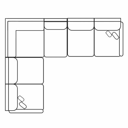Layout H: Four Piece Sectional 107.5" x 131