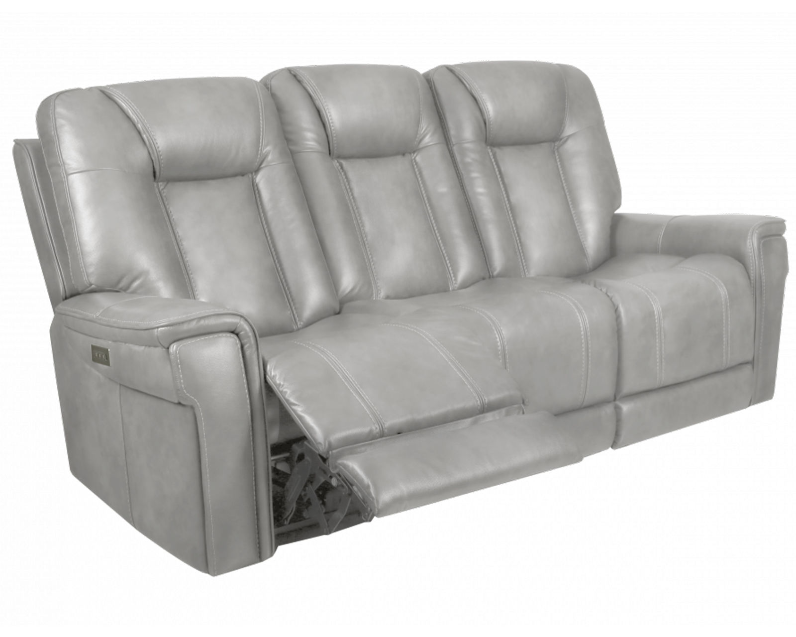  Sanibel 88" Sofa w/Power Recline, Power Head Rests & Power Lumbar (Lay Flat) Dove Leather (In stock) - Genuine leather everywhere your body touches