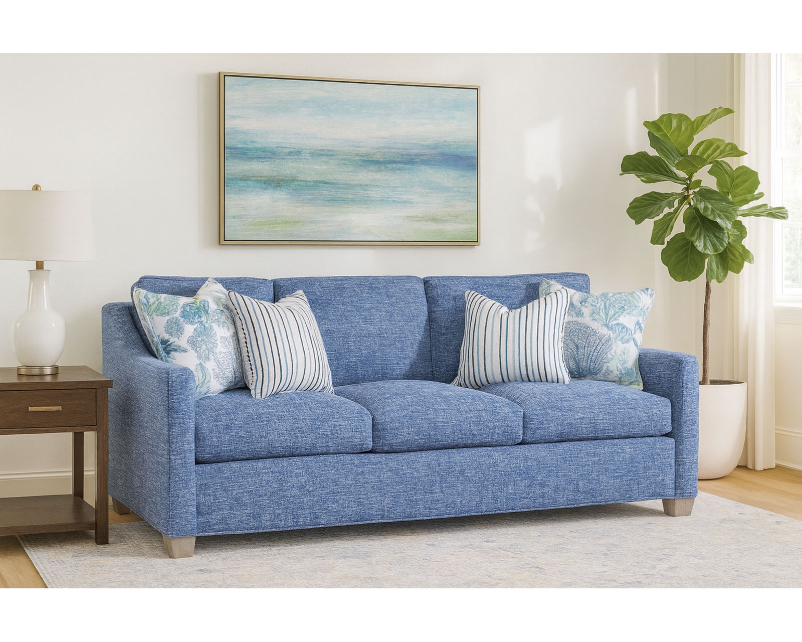 Oliver 81" Stationary Sofa (+69 fabrics) - Oliver 81" Sofa (Three cushions)