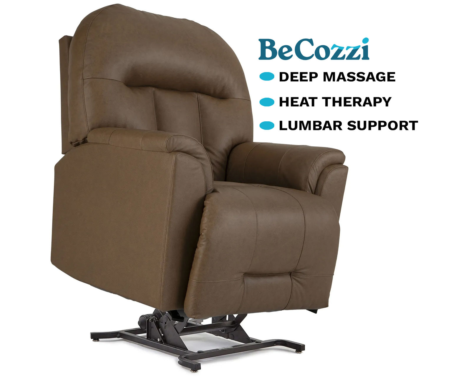 Suitably BeCozzi Triple Power Leather Lift Recliner w/Heat & Massage (+46 leathers) 350 Pounds