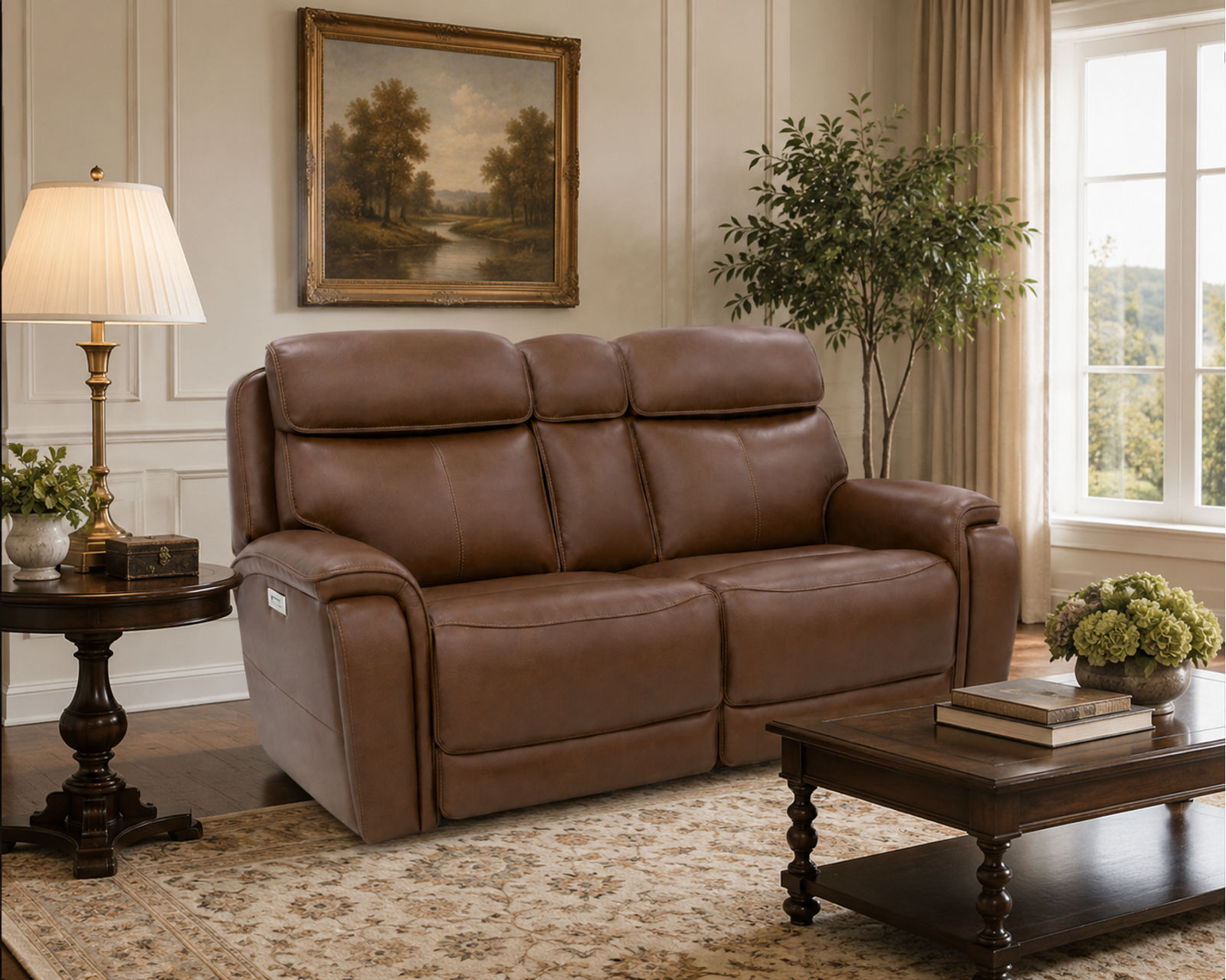 Walker 1580-70 Triple Power Leather 78" Reclining Console Loveseat (2 colors) - Crafted for Real Life. Designed for Your Home.