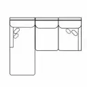 Layout B: Three Piece Reclining Sectional (1 recliner) 64" x 112"