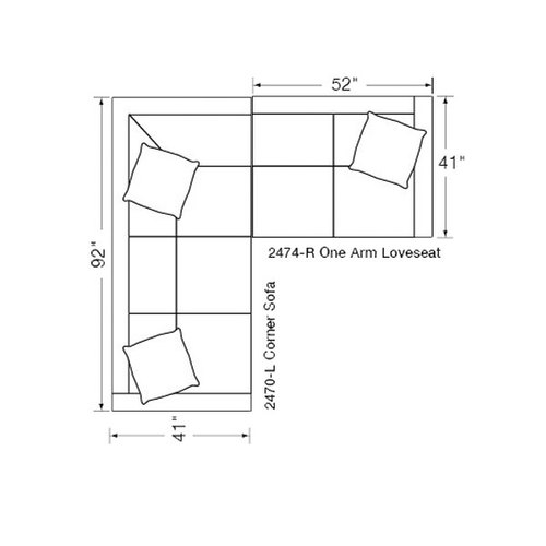 Two Piece Sectional ( 92" x 93")