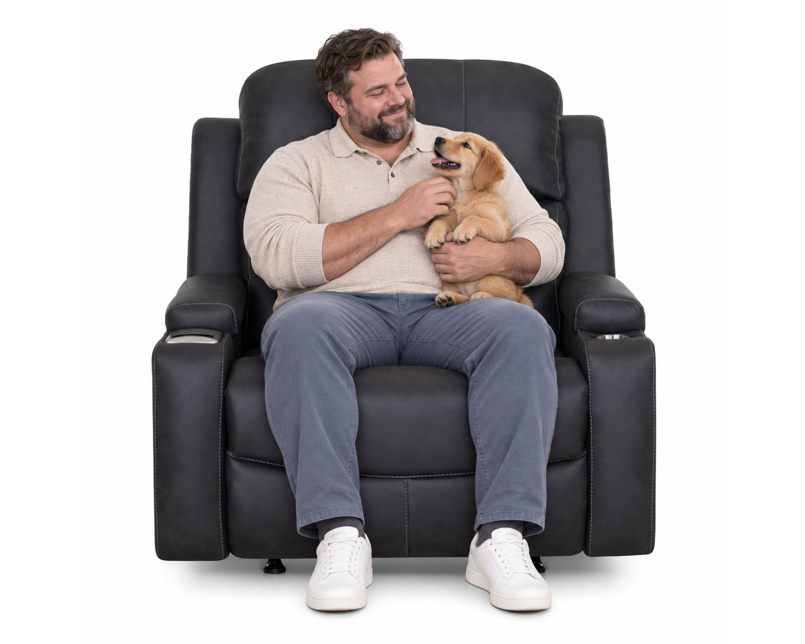 Arlington 8507 Chair & A Half Power Rocker Recliner (Extra-Wide Comfort. Built-In Storage. Wireless Charging) - Where Strength Meets Comfort.