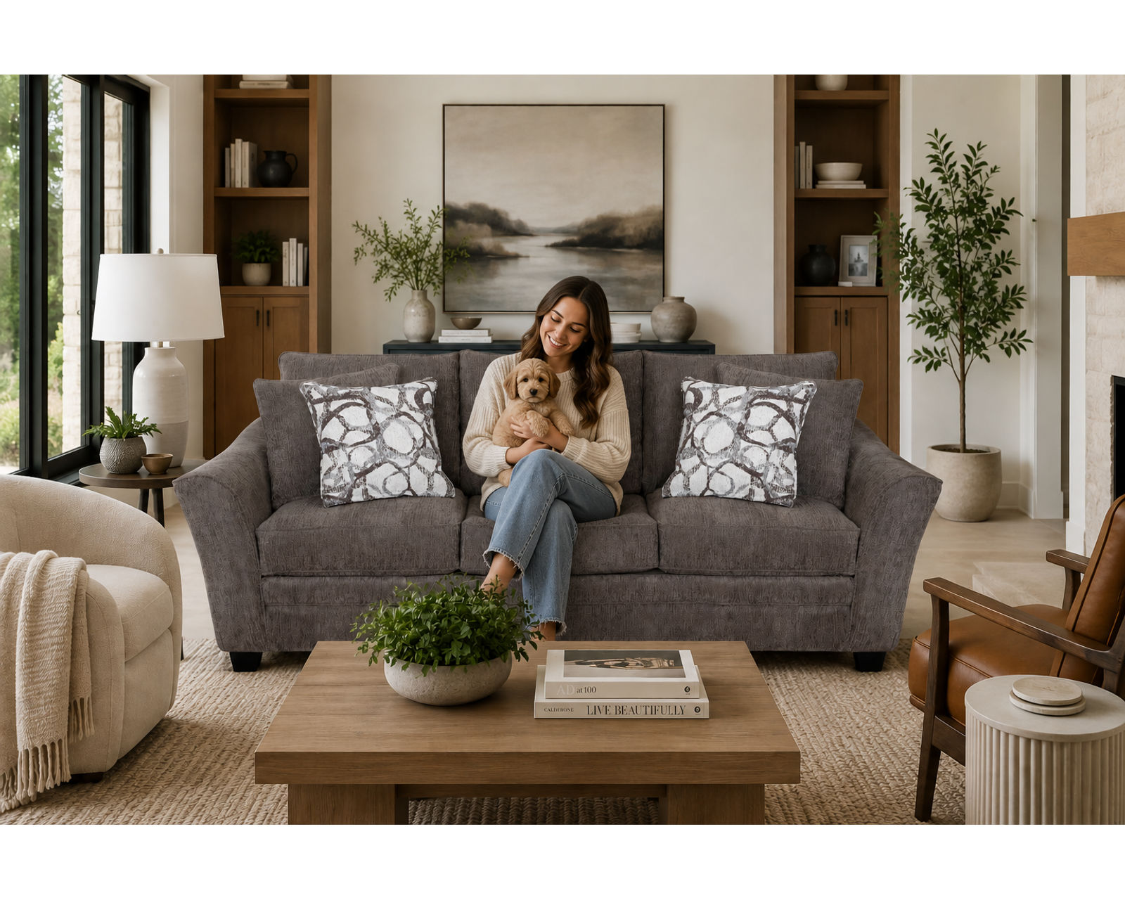 Tiffani 99" Sofa (Sophisticated Simplicity. Spacious Comfort. Effortlessly Livable) - Luxury Looks. Beautiful Rooms. Surprisingly Affordable.