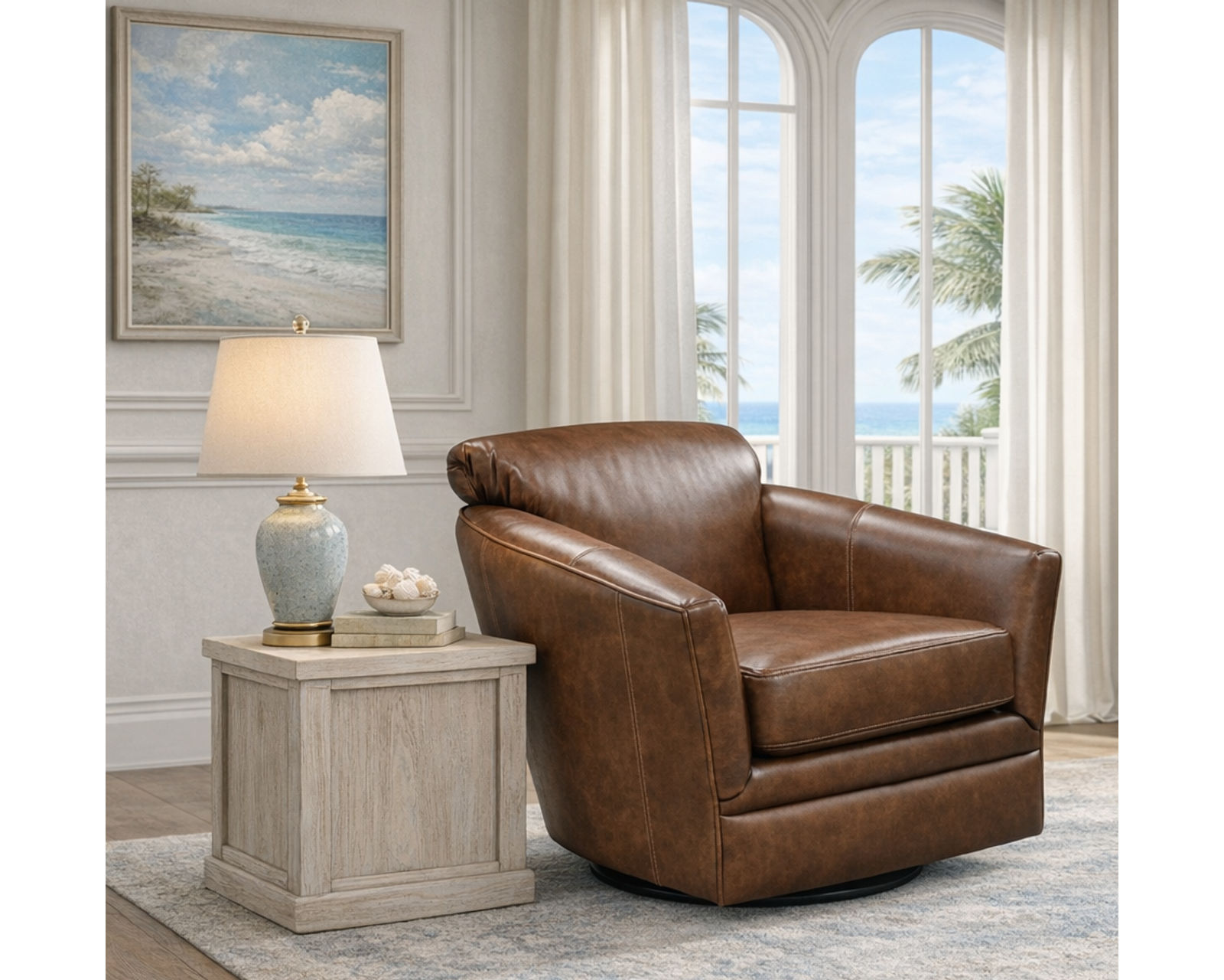 Lyra L100 Leather Swivel Glider 29 Top-Grain Leather Choices - 29 Top-Grain Leather Choices