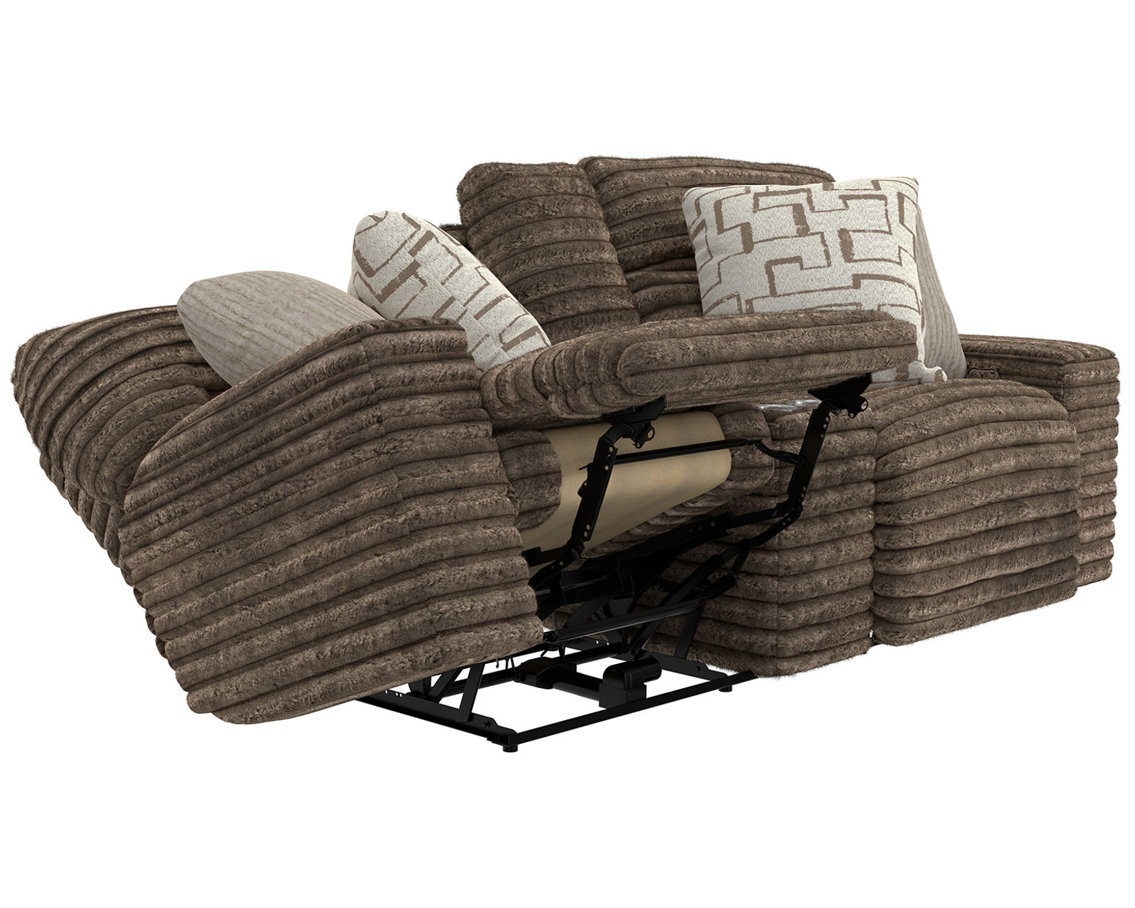 Lynx 101" Extra Wide Power Reclining Sofa with Zero Gravity Recline (2 colors) - Shown in Fabric Color Mocha