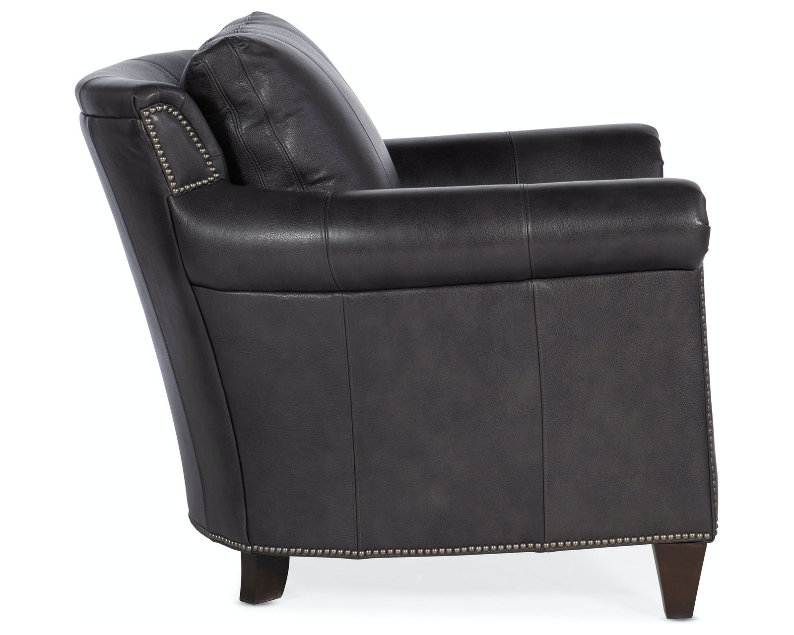 Bradington Young Richardson Stationary Chair 8-Way Tie - Top Grain Leather - In Stock (Grey) - Richardson Stationary Chair 8-Way Tie - Top Grain Leather - In Stock