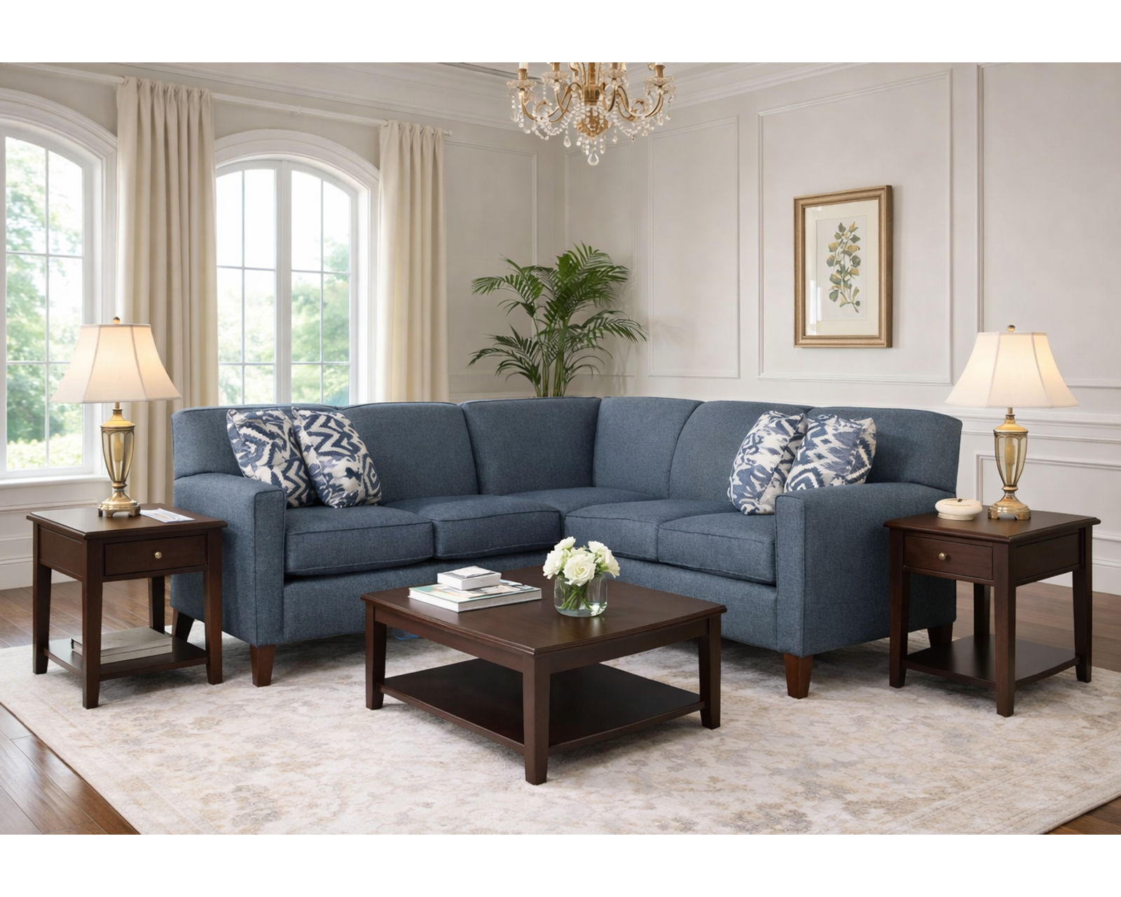 Collegedale Stationary Sectional  (+100 Standard and Performance Fabrics) - Layout E: Two Piece Sectional 85" x 86" 