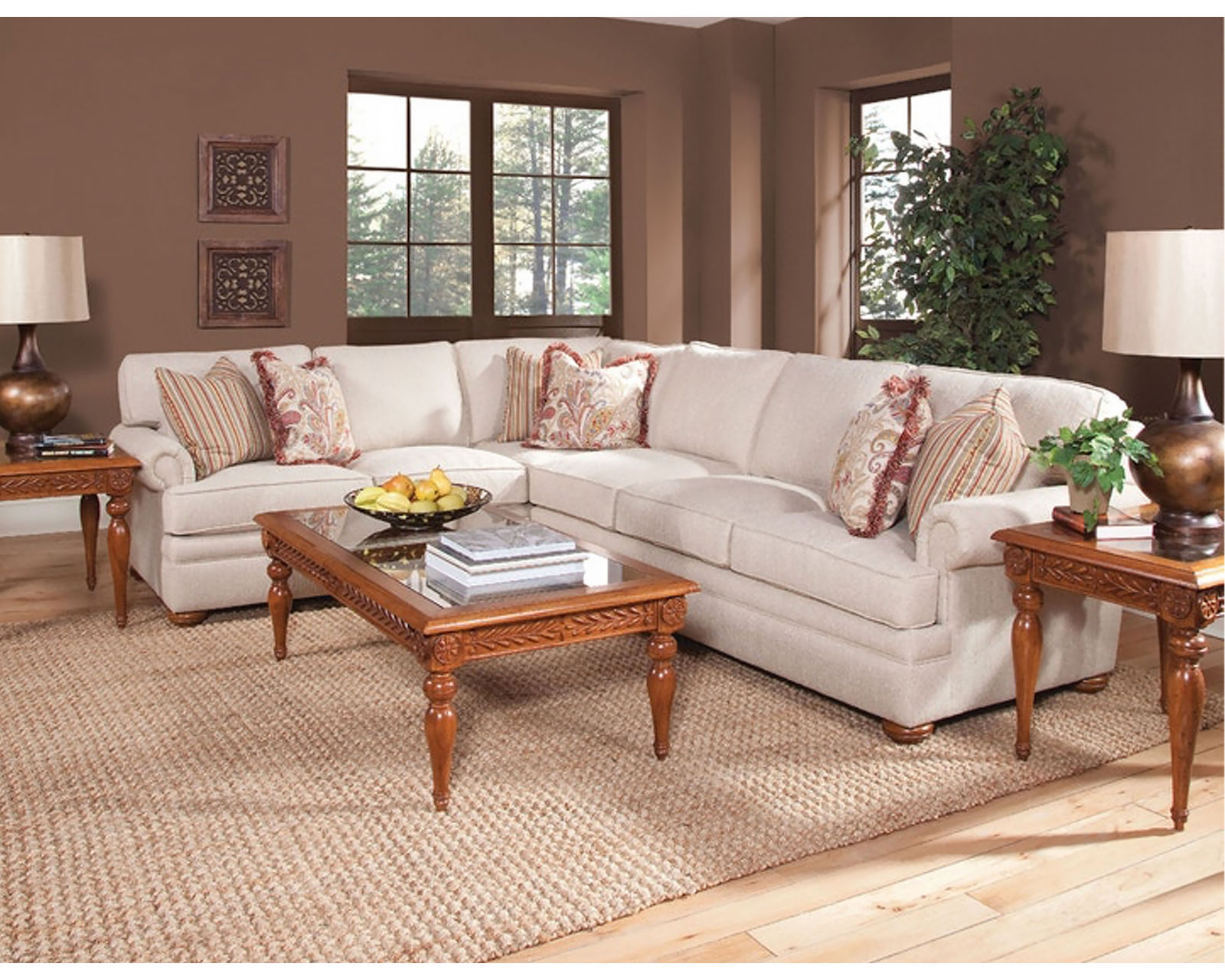 Kensington 7111 Sectional (Custom fabric and finish) - Sectional Layout: E