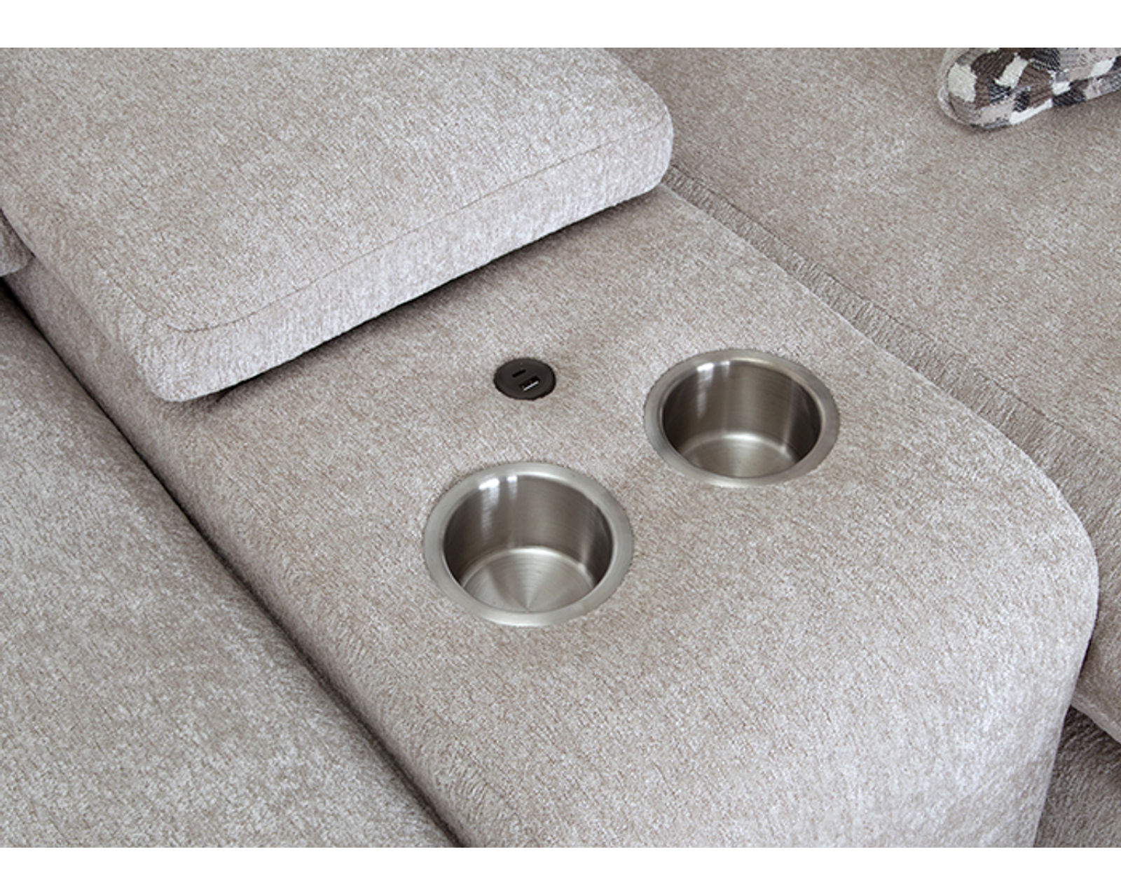 Pollock 965 Modular EXTRA Deep Seating Sectional (So Deep, It’s Almost a Bed) - Pollock Entertainment Console with Cupholders and USB Charging