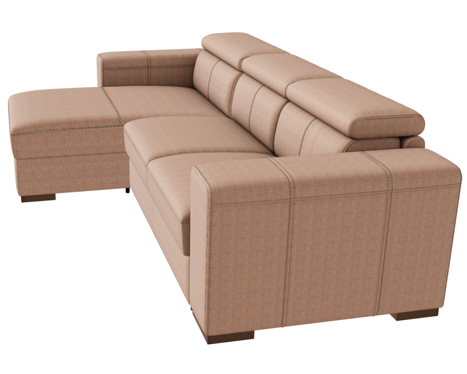Piacevole C161 Stationary Sectional (40 fabrics) - Layout B: Two Piece Sectional 64" x 117"