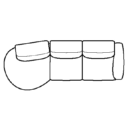 Layout D: Three Piece Sectional 52" x 127"