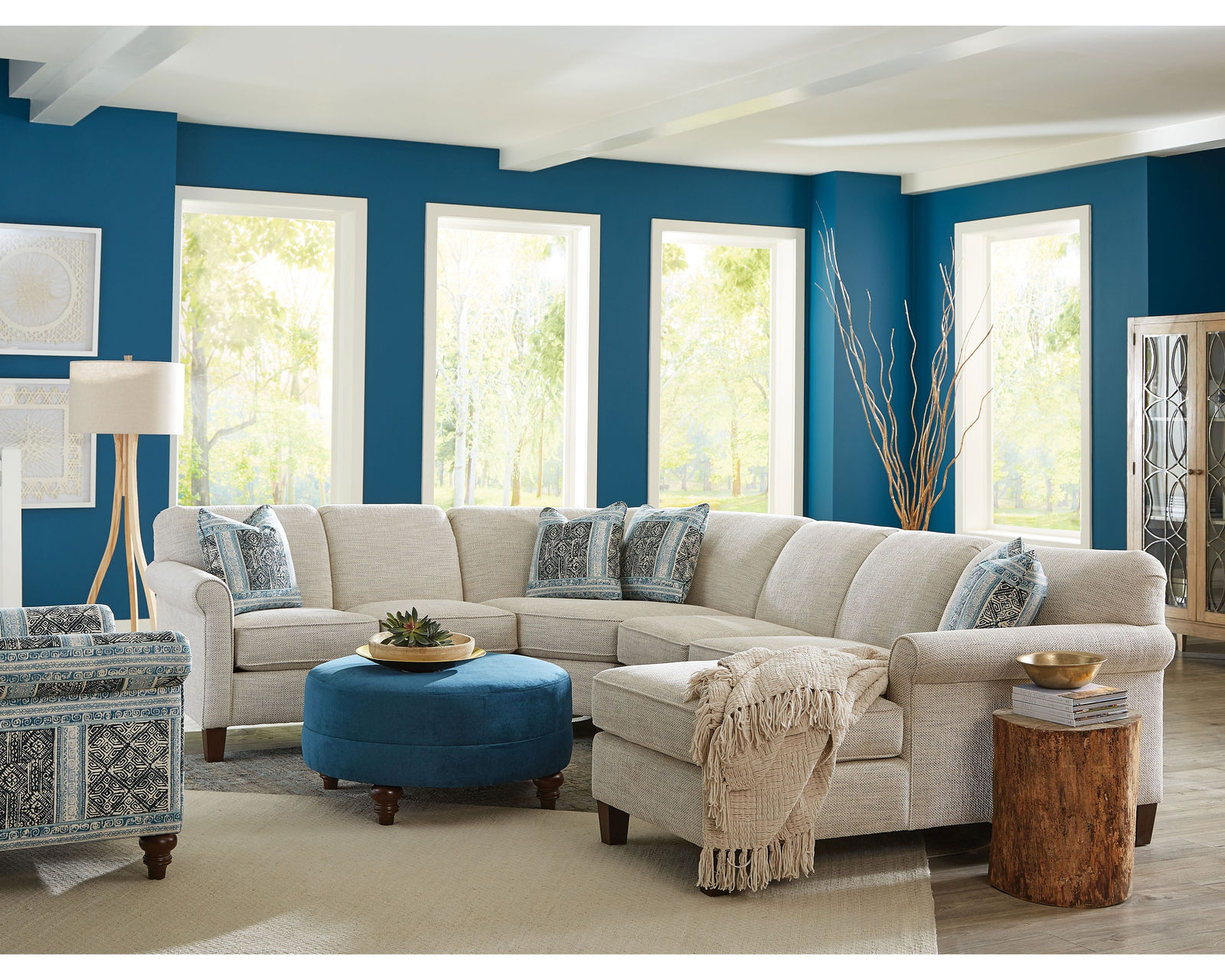 M9 Sleeper Sectional (100+ Performance fabrics) Make it yours - Shown with sock arm, tight back and tapered legs