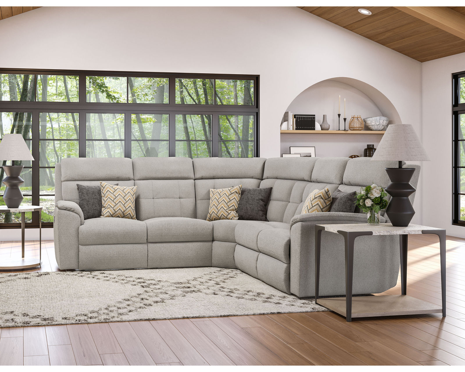 Mason Reclining Sectional (Colors Available) - Sectional Layout D: 