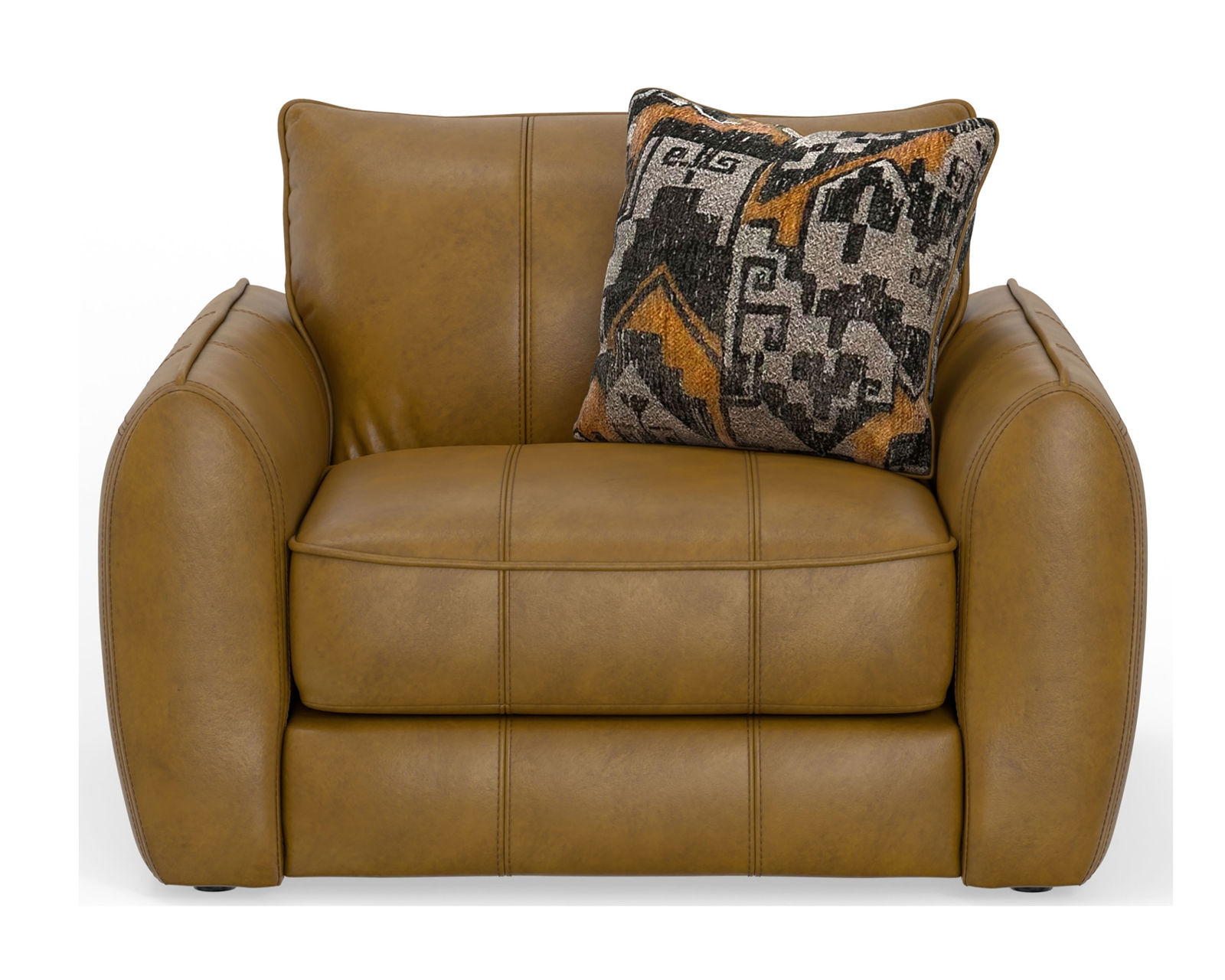 Corvara 91" Top Grain Leather Sofa (includes fabric pillows) - Corvara Chair and a Half