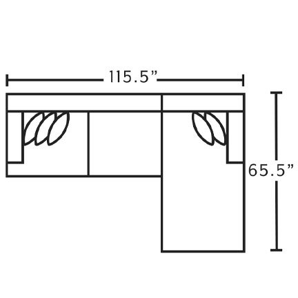 Layout B: Two Piece Sectional 115.5 x 65.5