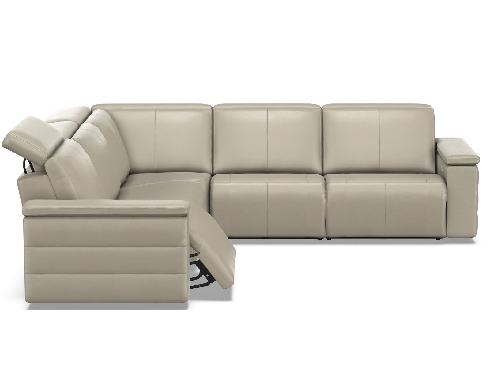 Nala 3003 Power Headrest Power Reclining Sectional (standard and wide width) +140 leathers - Layout B: Five Piece Wide Sectional 116" x 116" (two recliners)