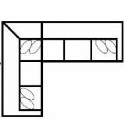 Layout E: Two Piece Sectional 95" x 121"