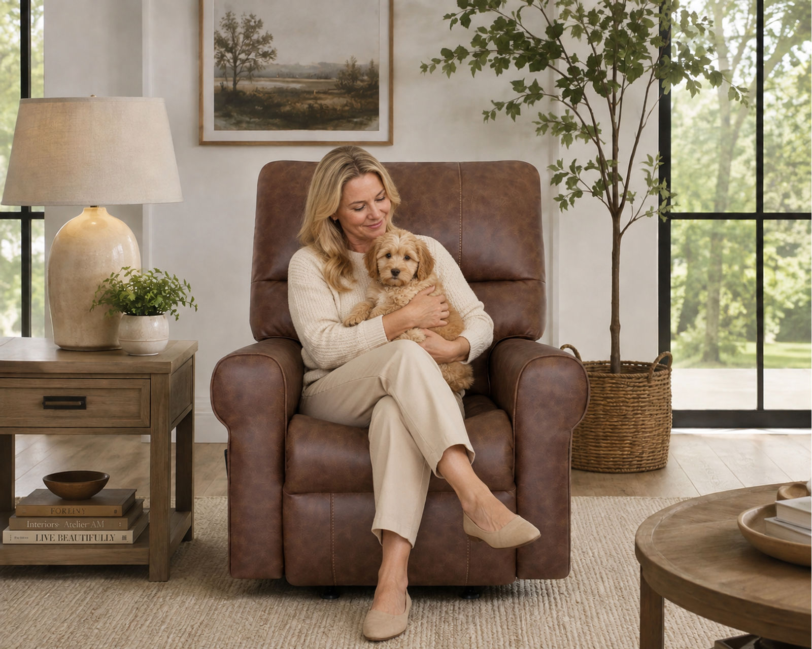 Langston 97" Sofa (Rich Leather-Like Style. Relaxed Comfort) - The Designer Look—Without the Designer Budget.