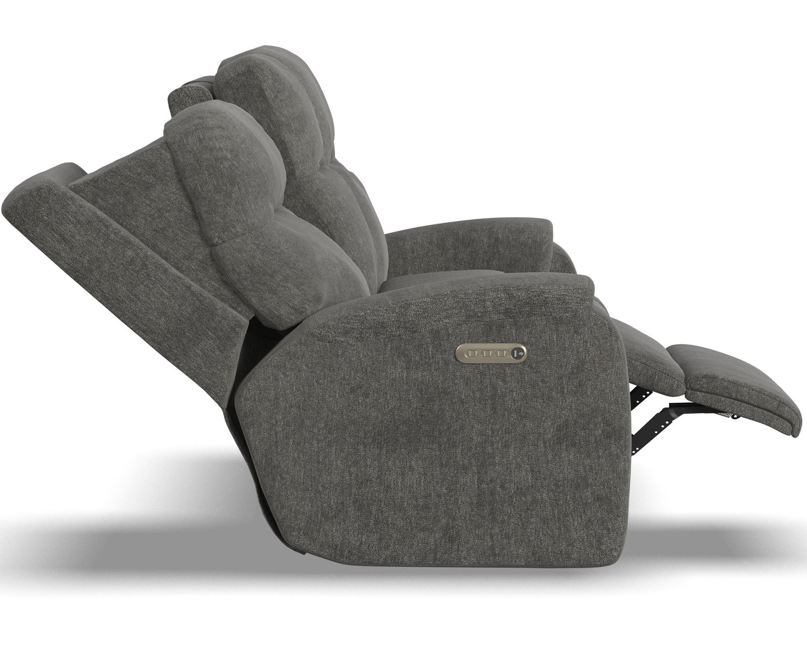 Penn 87" Power Reclining Sofa with Power Headrests and Lumbar (Color Choices) - Seat features divided chaise pad for added comfort and refined look