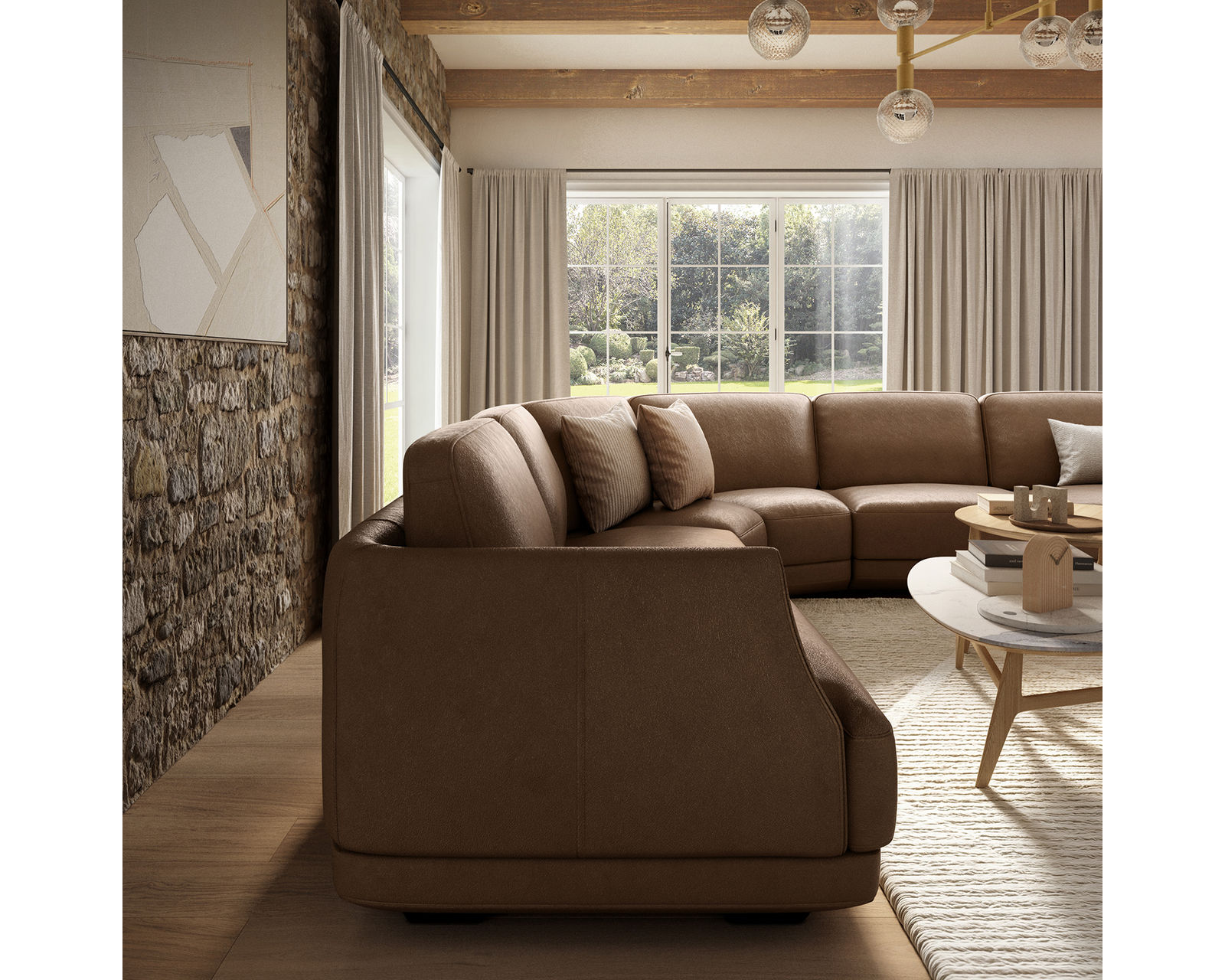 Carter C314 Sectional (+40 fabrics) - Layout H: Six Piece Sectional 133" x 133"