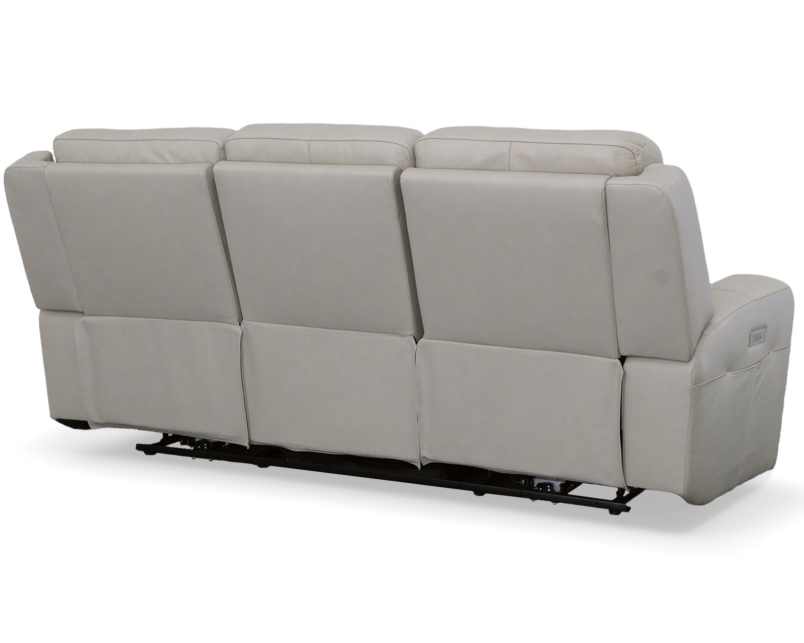 Barnett Power Reclining Sofa with Power Headrests and Lumbar (Ice leather) 87" - Barnett Power Reclining Sofa with Power Headrests and Lumbar