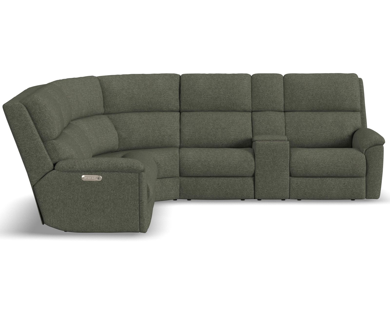 Porter Triple Power Zero Gravity Reclining Sectional (+90 fabrics) - Layout D: Six Piece Sectional 107" x 121" (three recliners)