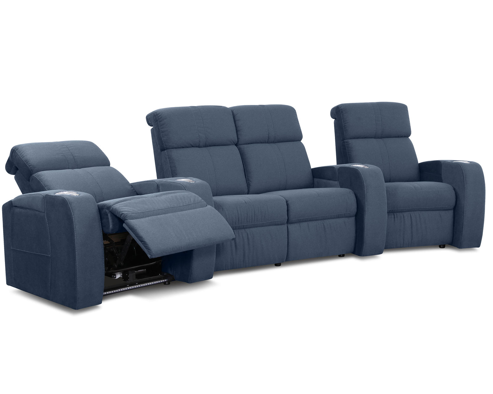 Flicks 41416 Power Reclining Home Theater Sectional (+200 colors)  - Layout I: Three Piece Home Theater Sectional Curved 138" Wide