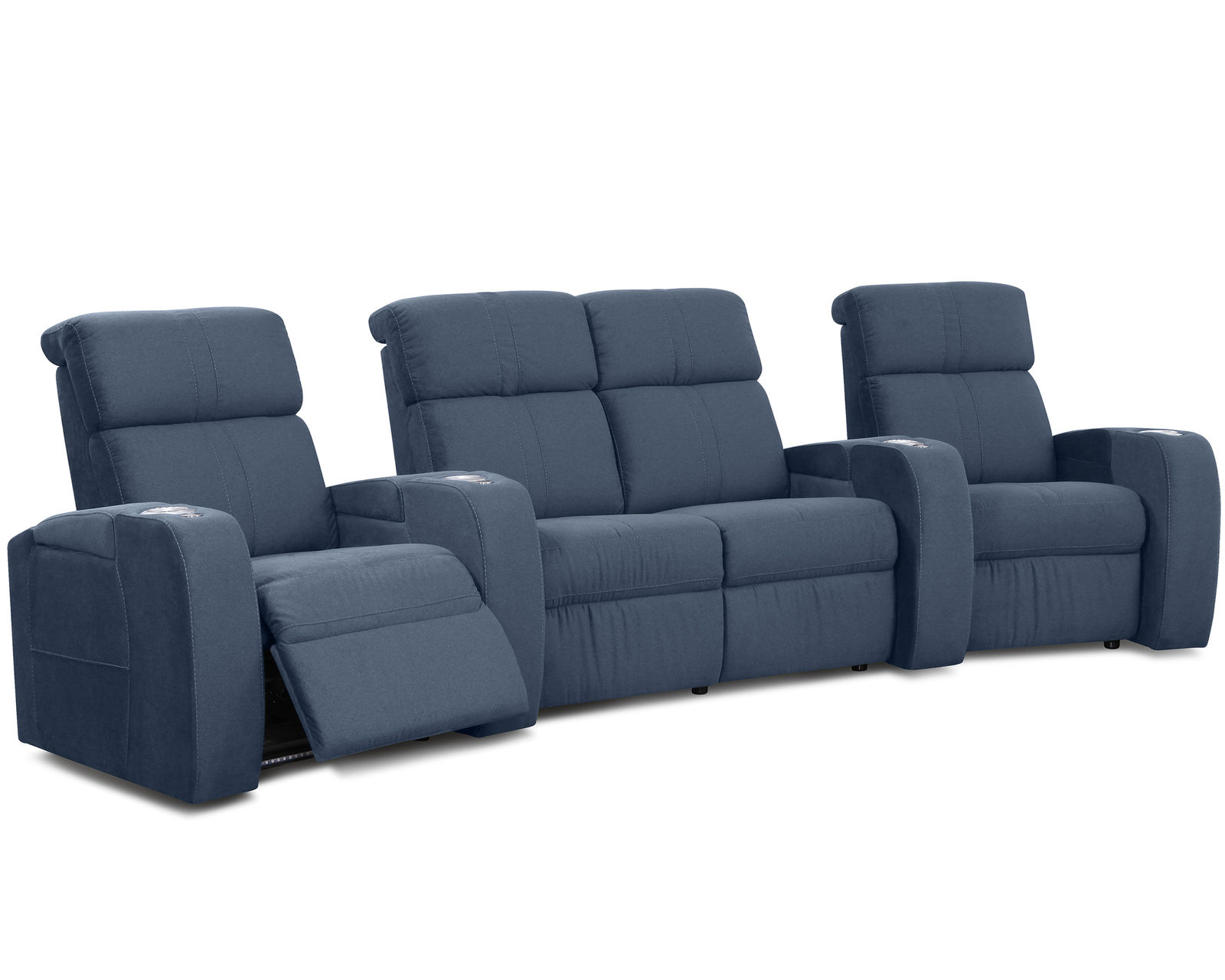 Flicks 41416 Power Reclining Home Theater Sectional (+200 colors)  - Layout I: Three Piece Home Theater Sectional Curved 138" Wide