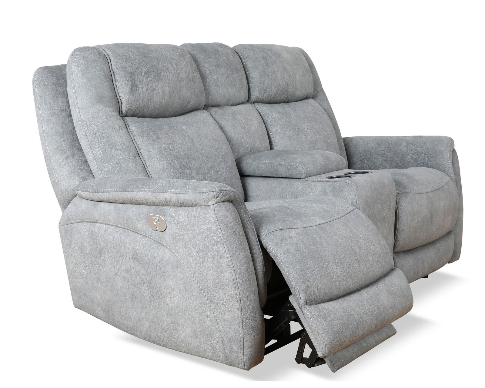 Linus 83" Zero Gravity Power Headrest Power Reclining Sofa Gray (In stock - Fast shipping) - Linus Zero Gravity Power Headrest Power Reclining Console Loveseat