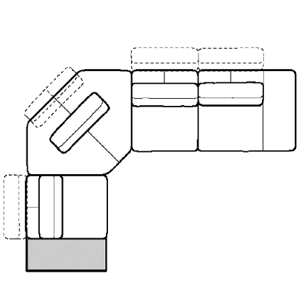 Layout I: Four Piece Sectional 117" x 153"