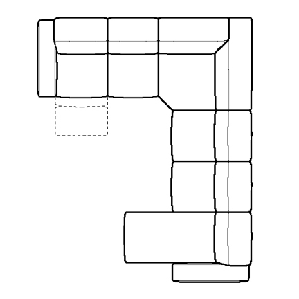 Layout G: Six Piece Reclining Sectional 116" x 143" (2 recliners)