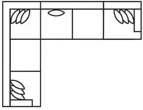 Layout B: Four Piece Sectional 98" x 125"
